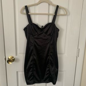 Black Satin Mini Dress